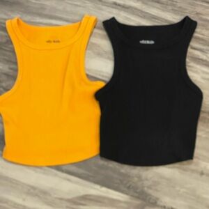 Wild Fable Black Ribbed Top lot of 2 XXS